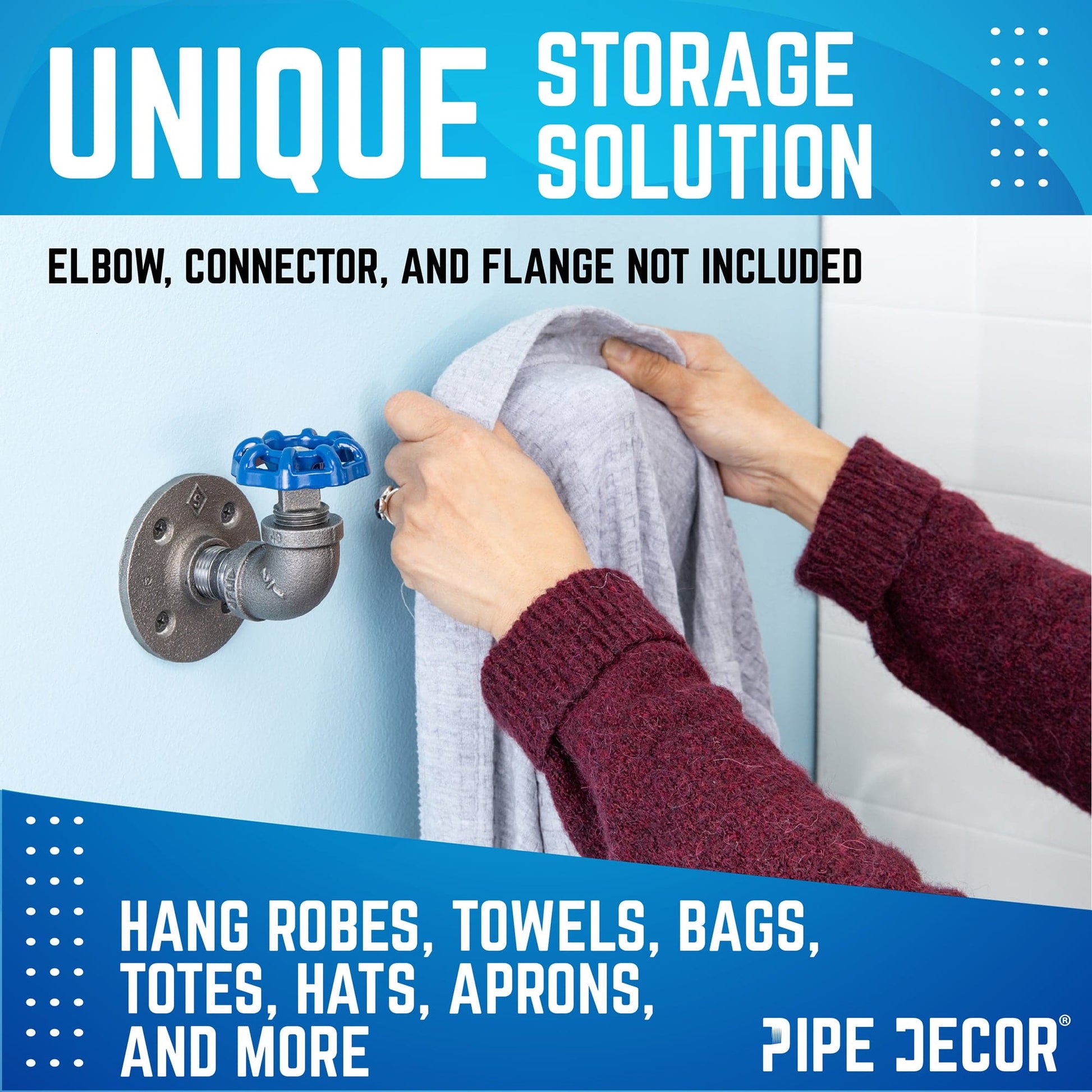 Blue Industrial Spigot with Plug (2-Pack) PIPE DECOR