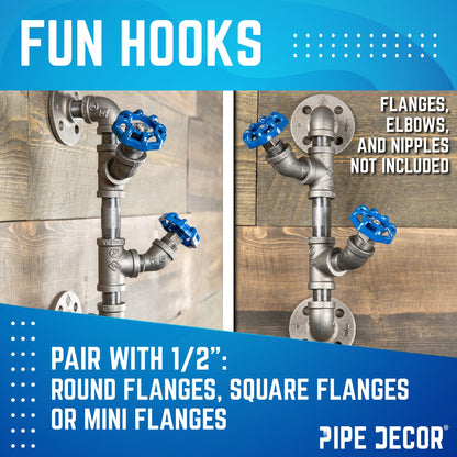 Blue Industrial Spigot with Plug (2-Pack) PIPE DECOR