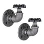 Black Industrial Curved Spigot Wall Hook with Flange (2-Pack) PIPE DECOR