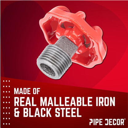 Red Industrial Spigot with Plug (2-Pack) PIPE DECOR