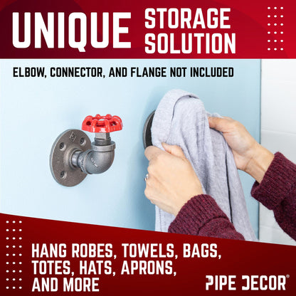 Red Industrial Spigot with Plug (2-Pack) PIPE DECOR