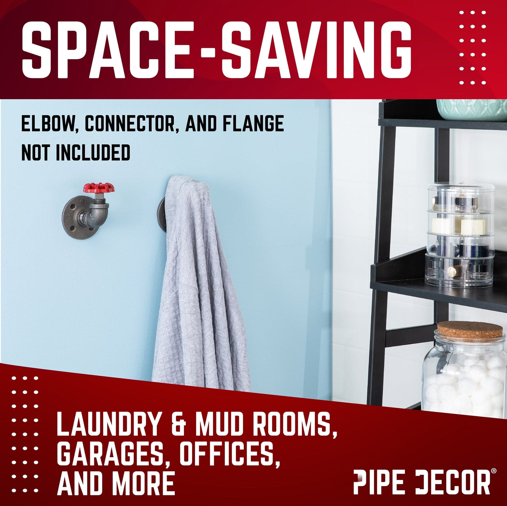 Red Industrial Spigot with Plug (2-Pack) PIPE DECOR
