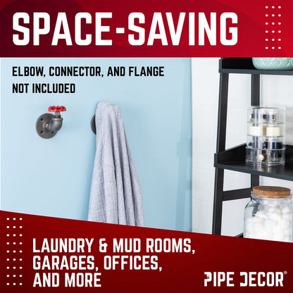 Red Industrial Spigot with Plug (2-Pack) PIPE DECOR