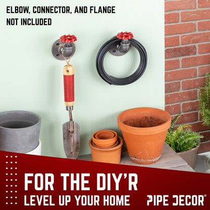 Red Industrial Spigot with Plug (2-Pack) PIPE DECOR
