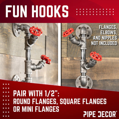 Red Industrial Spigot with Plug (2-Pack) PIPE DECOR
