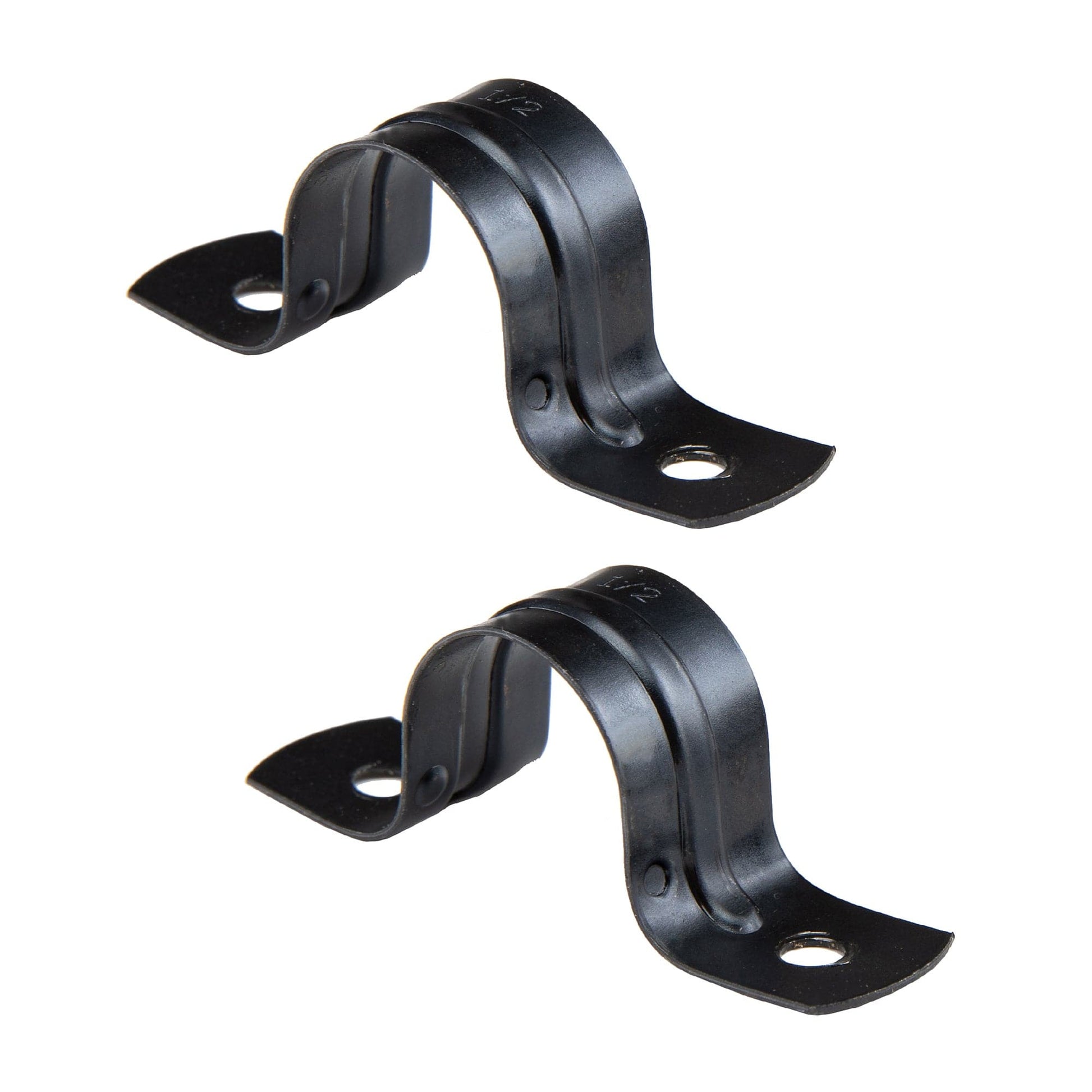 Black Steel U-shaped Pipe Straps for ½” Pipe PIPE DECOR