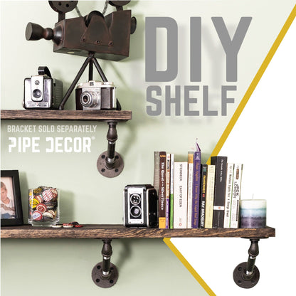 RESTORE Boulder Black 36 in. Wood Shelf (Wood Only) PIPE DECOR