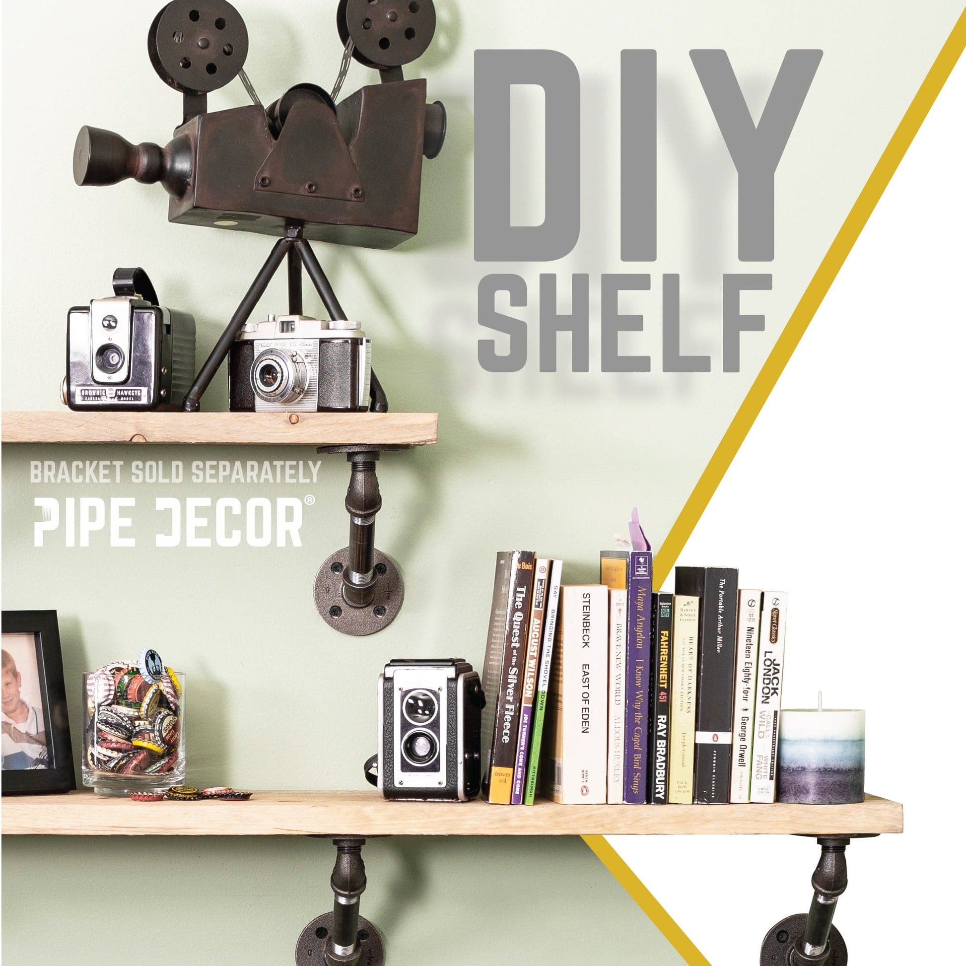 RESTORE Driftwood Tan 36 in. Wood Shelf (Wood Only) PIPE DECOR