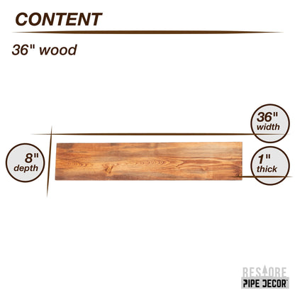 RESTORE Sunset Cedar 36 in. Wood Shelf (Wood Only) PIPE DECOR