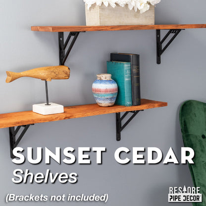 RESTORE Sunset Cedar 36 in. Wood Shelf (Wood Only) PIPE DECOR
