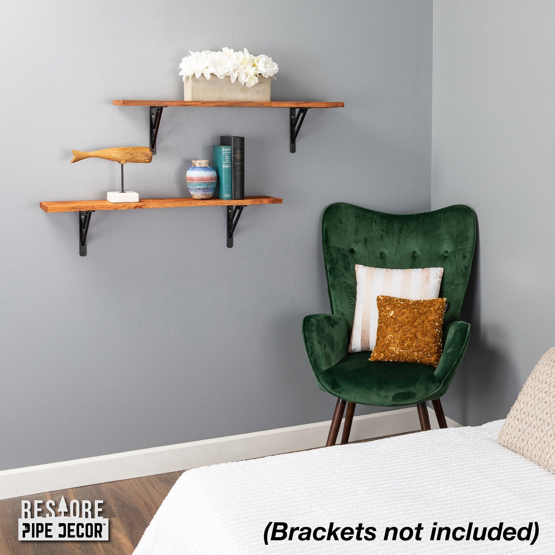 RESTORE Sunset Cedar 36 in. Wood Shelf (Wood Only) PIPE DECOR