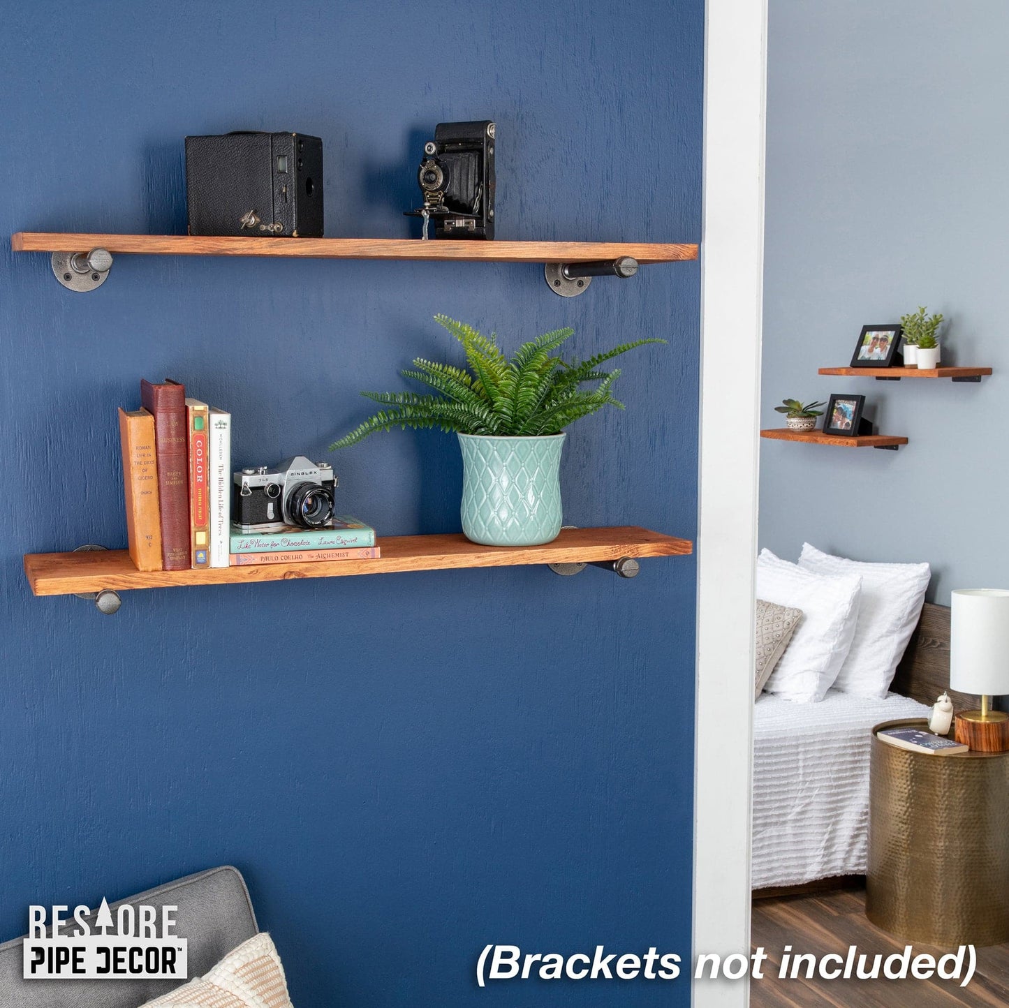 RESTORE Sunset Cedar 36 in. Wood Shelf (Wood Only) PIPE DECOR