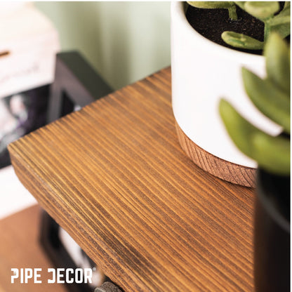 RESTORE Autumn Brown 36 in. Wood Shelf (Wood Only) PIPE DECOR