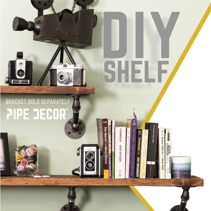 RESTORE Autumn Brown 36 in. Wood Shelf (Wood Only) PIPE DECOR