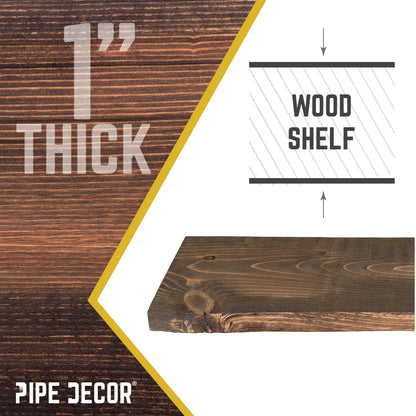 RESTORE Trail Brown 36 in. Wood Shelf (Wood Only) PIPE DECOR