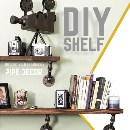 RESTORE Trail Brown 36 in. Wood Shelf (Wood Only) PIPE DECOR