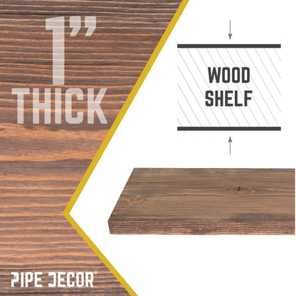 RESTORE Sunset Brown 36 in. Wood Shelf (Wood Only) PIPE DECOR