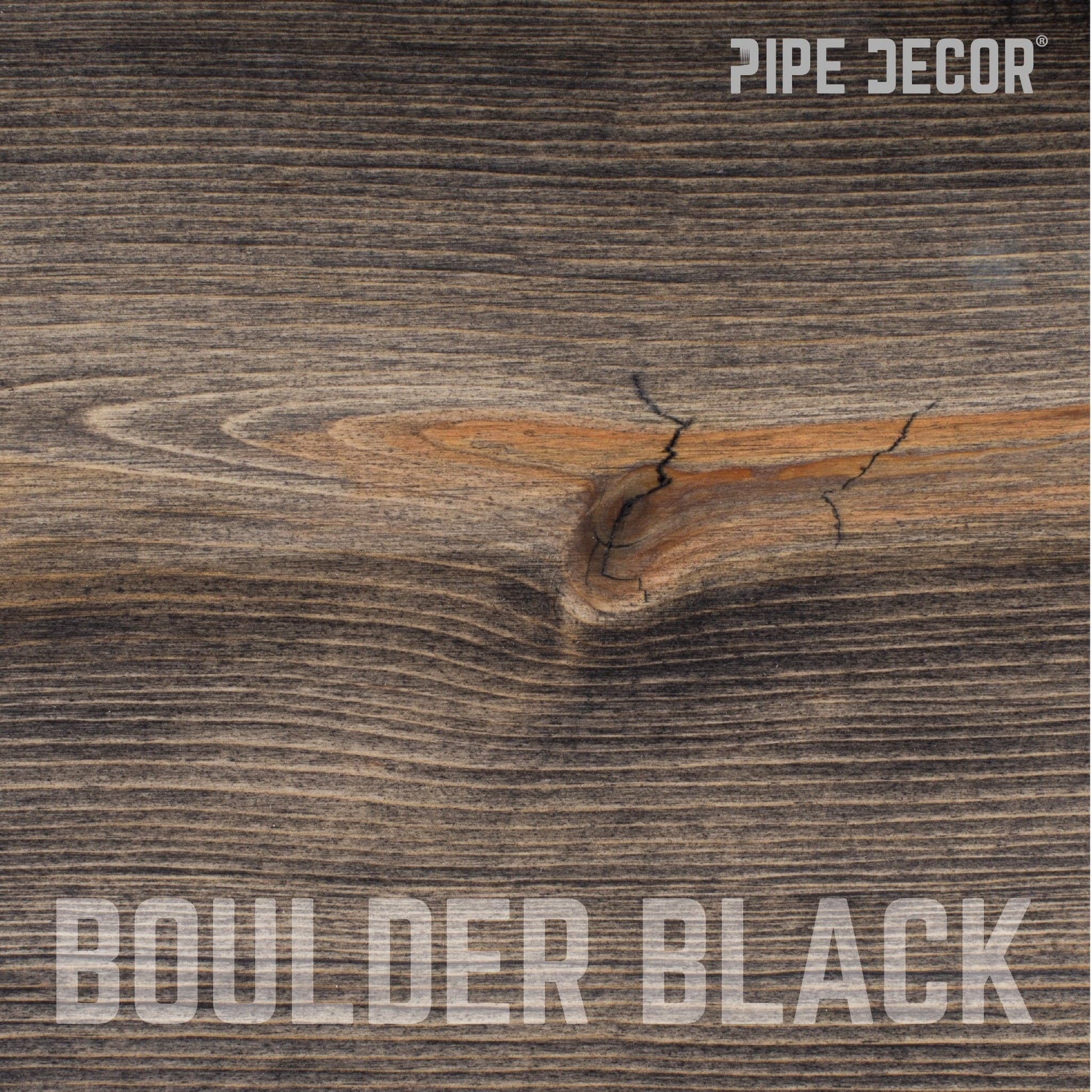 RESTORE Boulder Black 24 in. Wood Shelf (Wood Only) PIPE DECOR