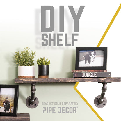 RESTORE Boulder Black 24 in. Wood Shelf (Wood Only) PIPE DECOR