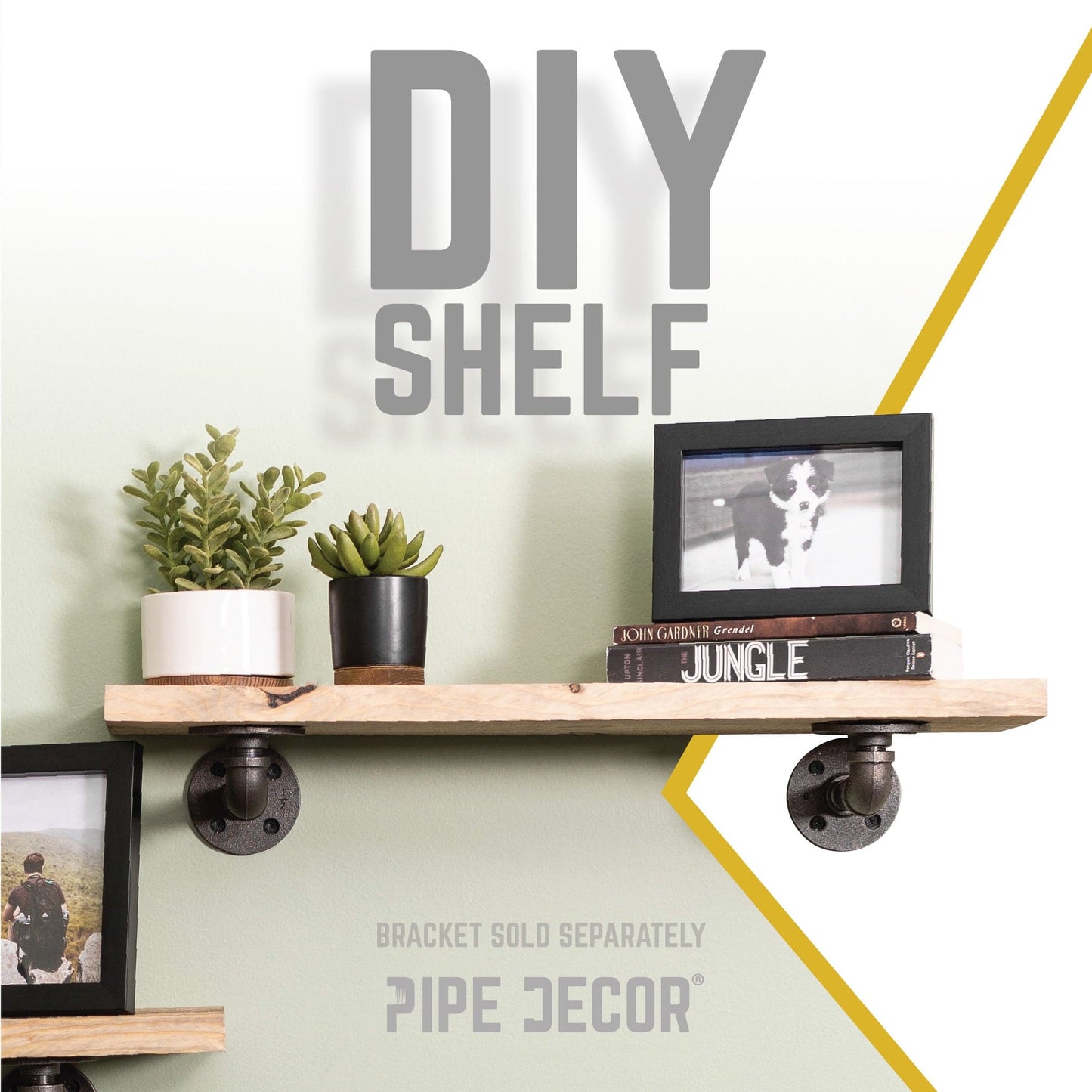 RESTORE Driftwood Tan 24 in. Wood Shelf (Wood Only) PIPE DECOR