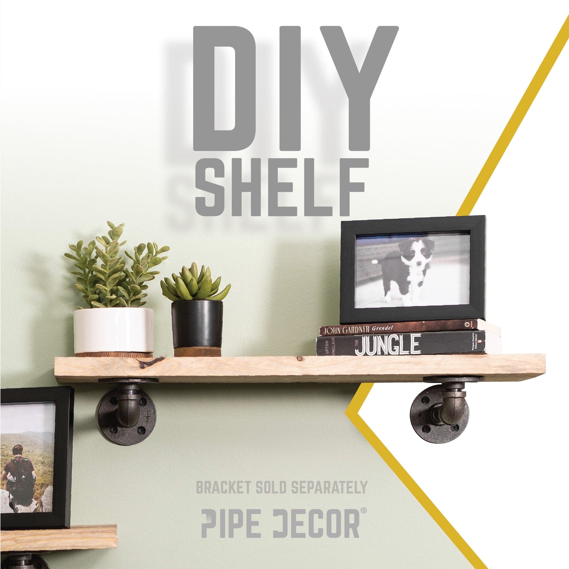 RESTORE Driftwood Tan 24 in. Wood Shelf (Wood Only) PIPE DECOR