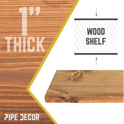 RESTORE Autumn Brown 24 in. Wood Shelf (Wood Only) PIPE DECOR