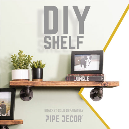 RESTORE Autumn Brown 24 in. Wood Shelf (Wood Only) PIPE DECOR