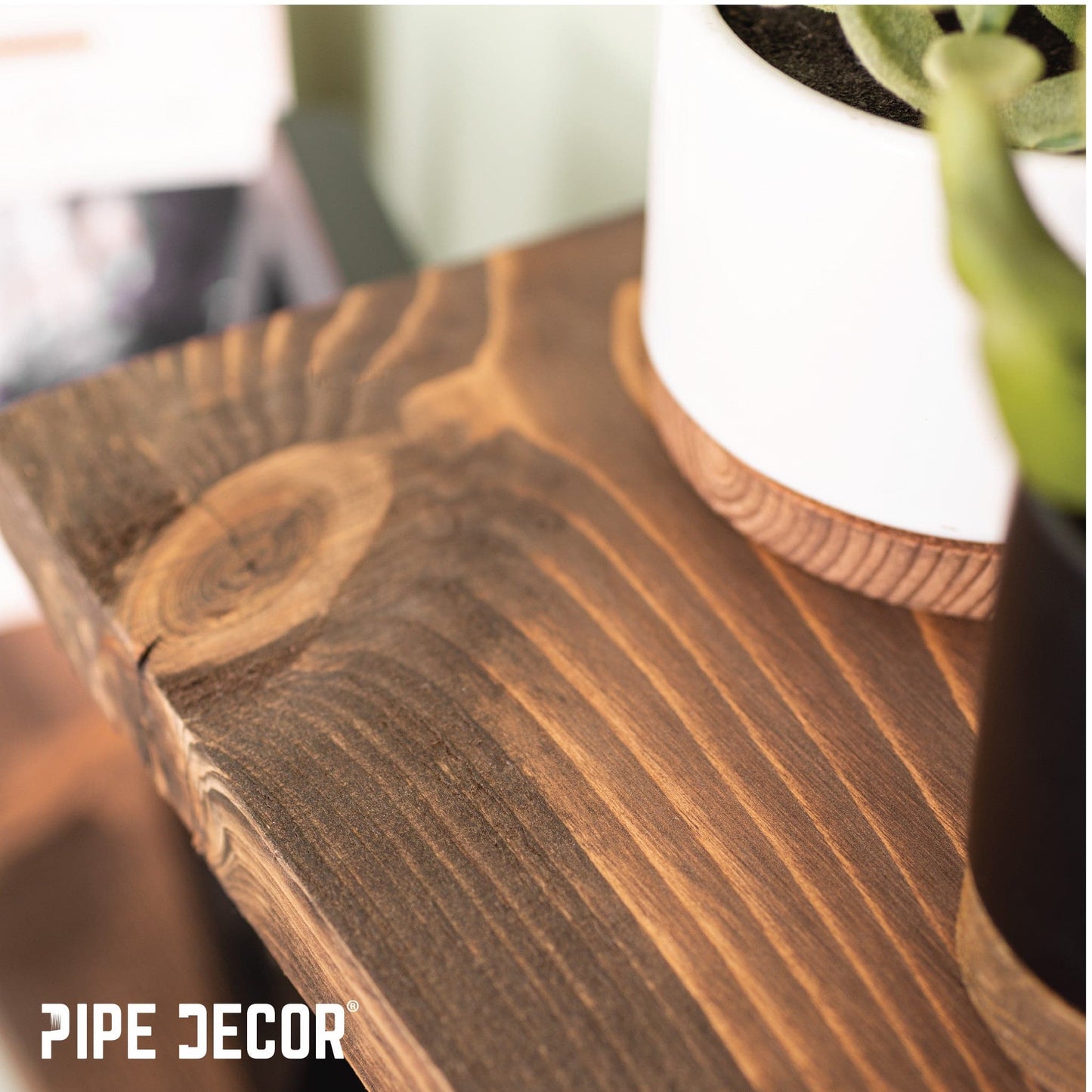 RESTORE Trail Brown 24 in. Wood Shelf (Wood Only) PIPE DECOR