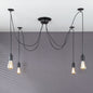 Black Spider Pendant Light with 4 Adjustable Arms PIPE DECOR