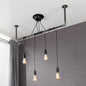Black Spider Pendant Light Kit with Pipe Bar Hanging Accessory and 4 Adjustable Arms PIPE DECOR