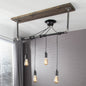 Black Spider Pendant Light Kit with Wood and Pipe Bar Hanging Accessory and 4 Adjustable Arms PIPE DECOR