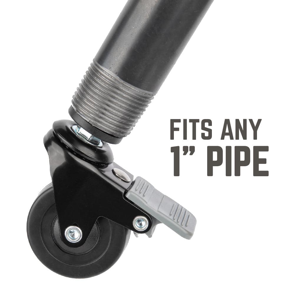 Swivel Caster Wheels for 1" Pipe (4-Pack) PIPE DECOR