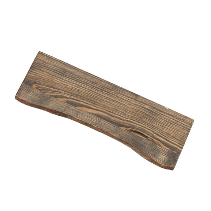 RESTORE Boulder Black 24 in. Live Edge Wood Shelf (Wood Only) PIPE DECOR