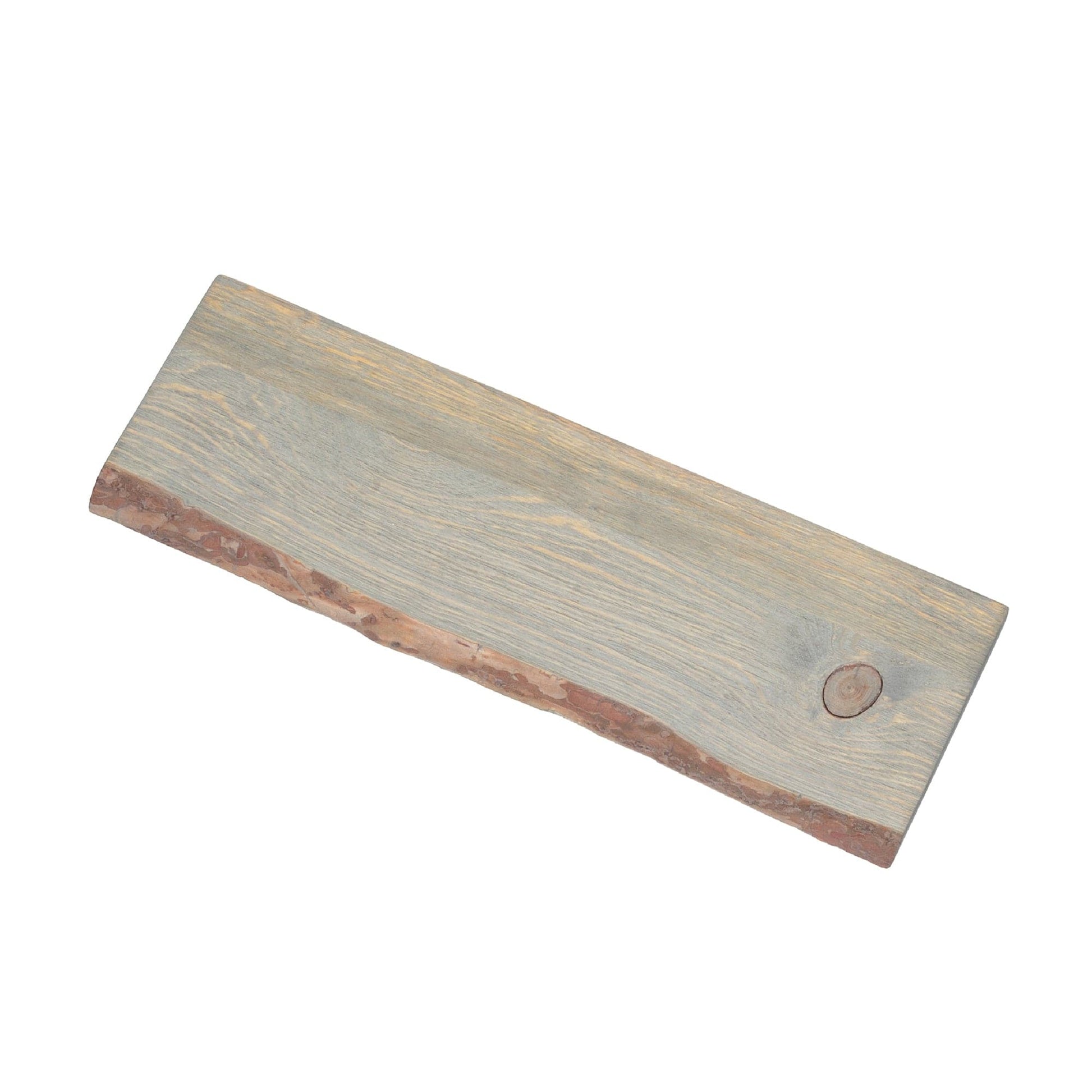 RESTORE Riverstone Grey 24 in. Live Edge Wood Shelf (Wood Only) PIPE DECOR