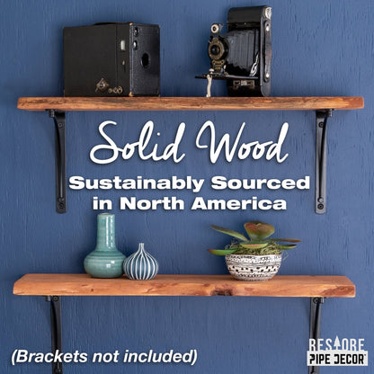 RESTORE Sunset Cedar 24 in. Live Edge Wood Shelf (Wood Only) PIPE DECOR