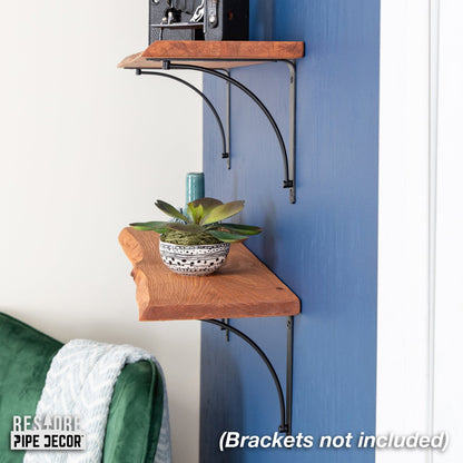 RESTORE Sunset Cedar 24 in. Live Edge Wood Shelf (Wood Only) PIPE DECOR