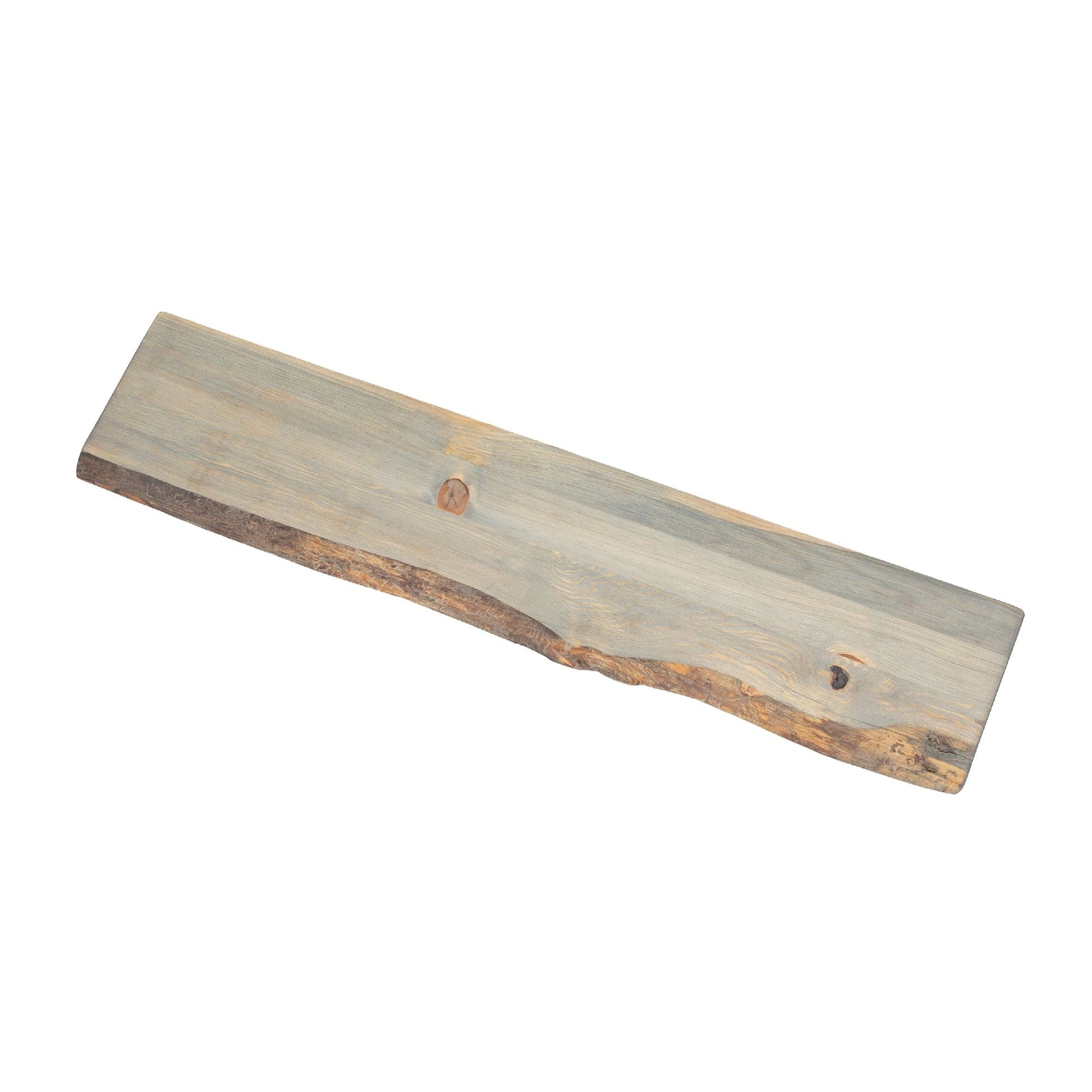 RESTORE Riverstone Grey 36 in. Live Edge Wood Shelf (Wood Only) PIPE DECOR