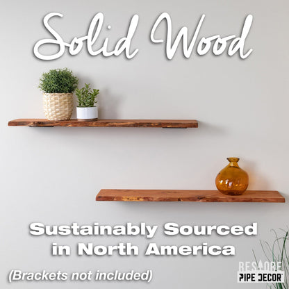 RESTORE Sunset Cedar 36 in. Live Edge Wood Shelf (Wood Only) PIPE DECOR