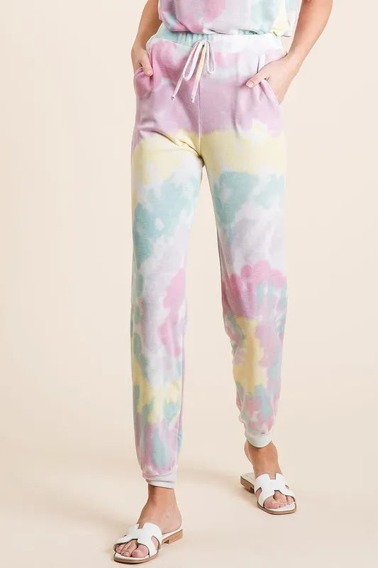 BiBi Tie Dye French Terry Casual Pants New Era Fashion LLc