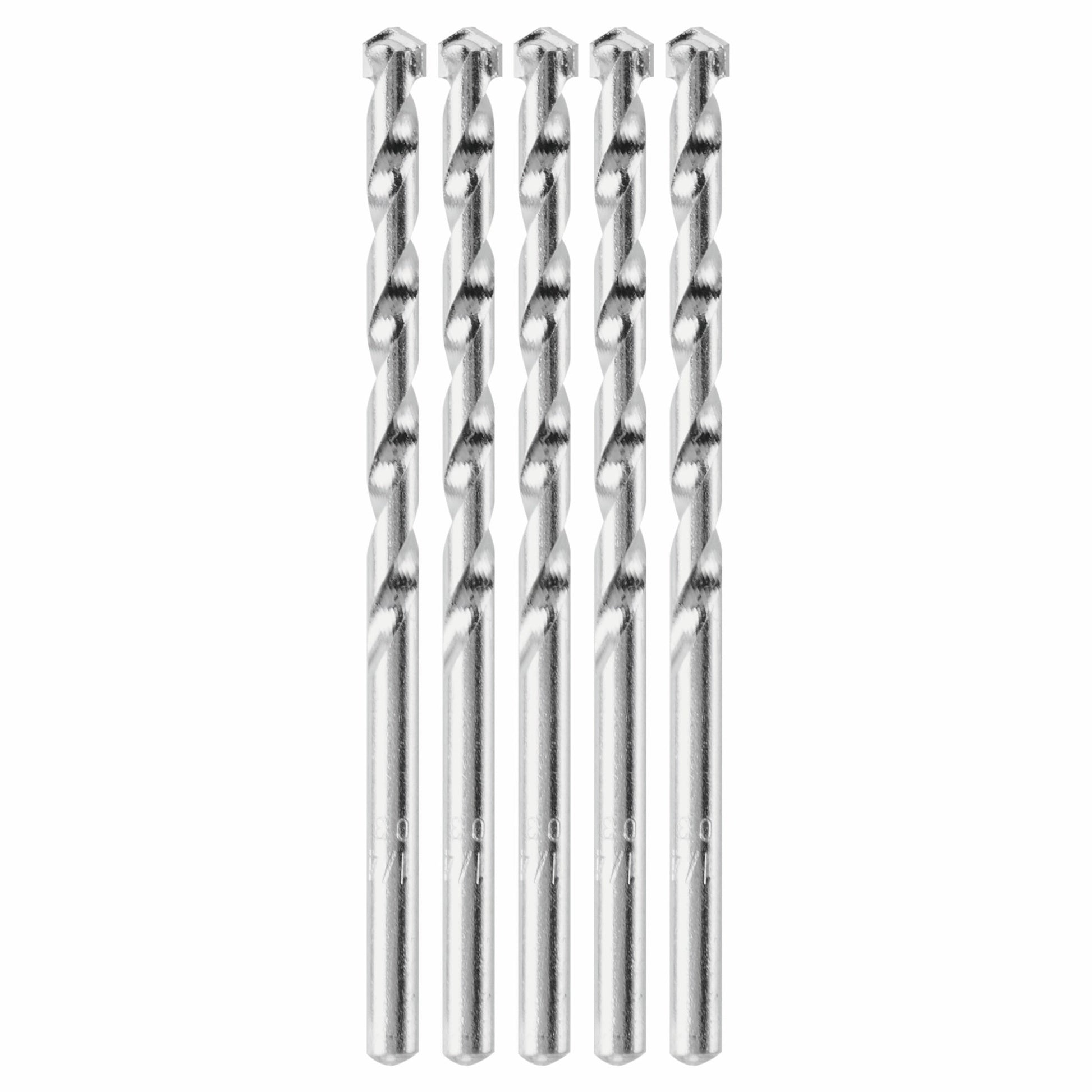 BOSCH BM5205 5 pc. 1/4 In. X 2 In. X 4 In. Fast Spiral Rotary Masonry Drill Bits VM Hardware