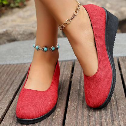 Wedge Heel Slip-On Loafers FitiqueFit