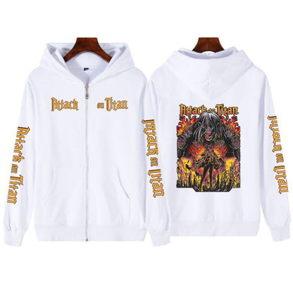 Printed Zipper Sweater Unisex Hoodie Coat FitiqueFit