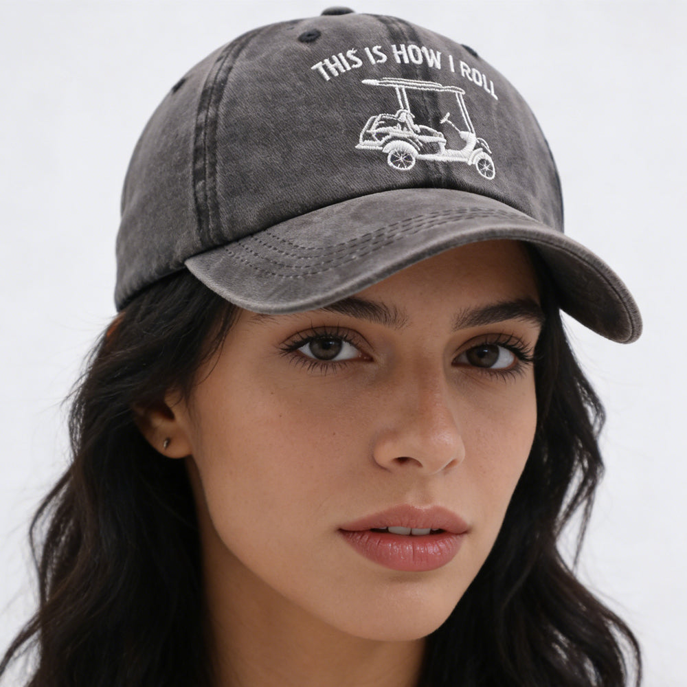 Funny Golf Cart Hat Adjustable Baseball Cap FitiqueFit