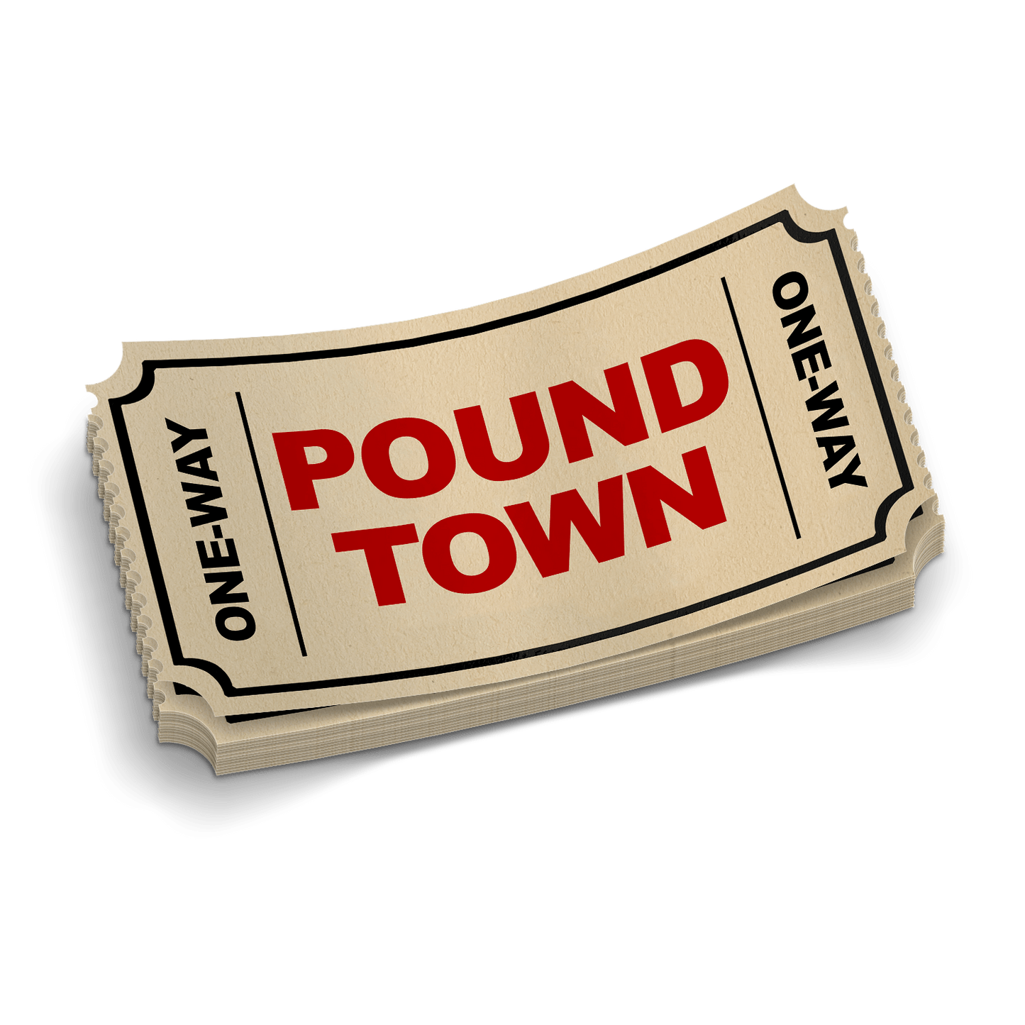 Pound Town Ticket - Hard Hat Decal Armed American Supply