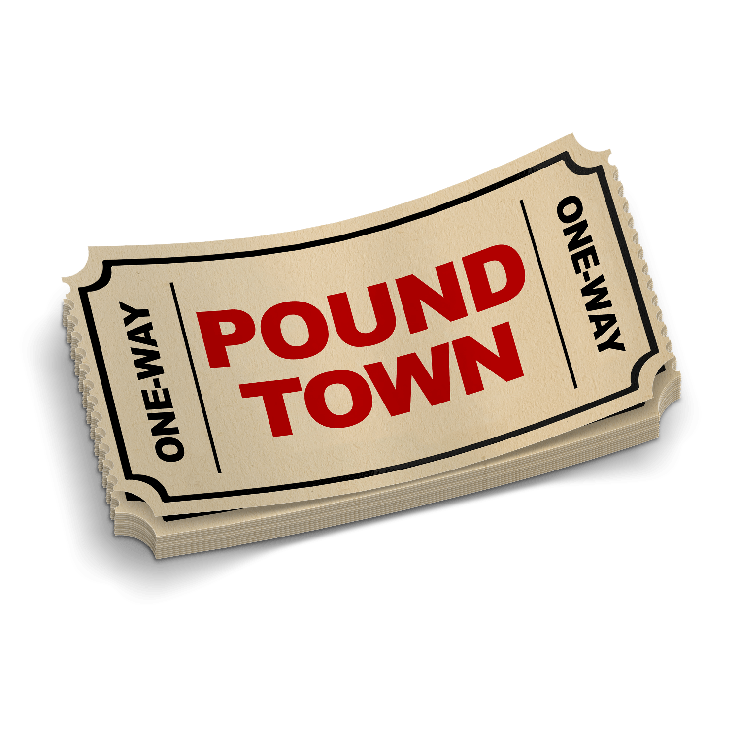 Pound Town Ticket - Hard Hat Decal Armed American Supply