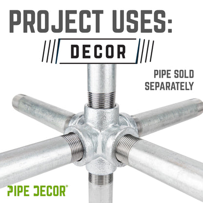 1 in. Galvanized 6-Way Fitting PIPE DECOR