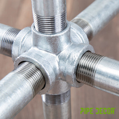 1 in. Galvanized 6-Way Fitting PIPE DECOR