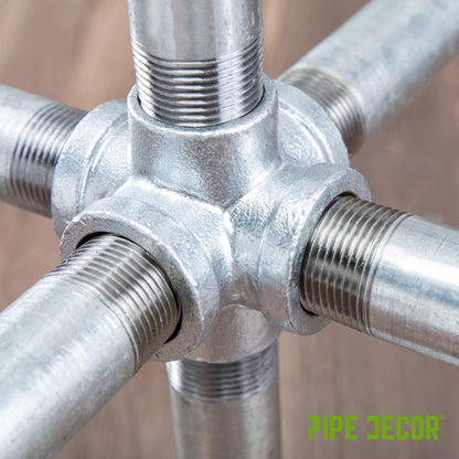 1/2 in. Galvanized 6-Way Fitting PIPE DECOR