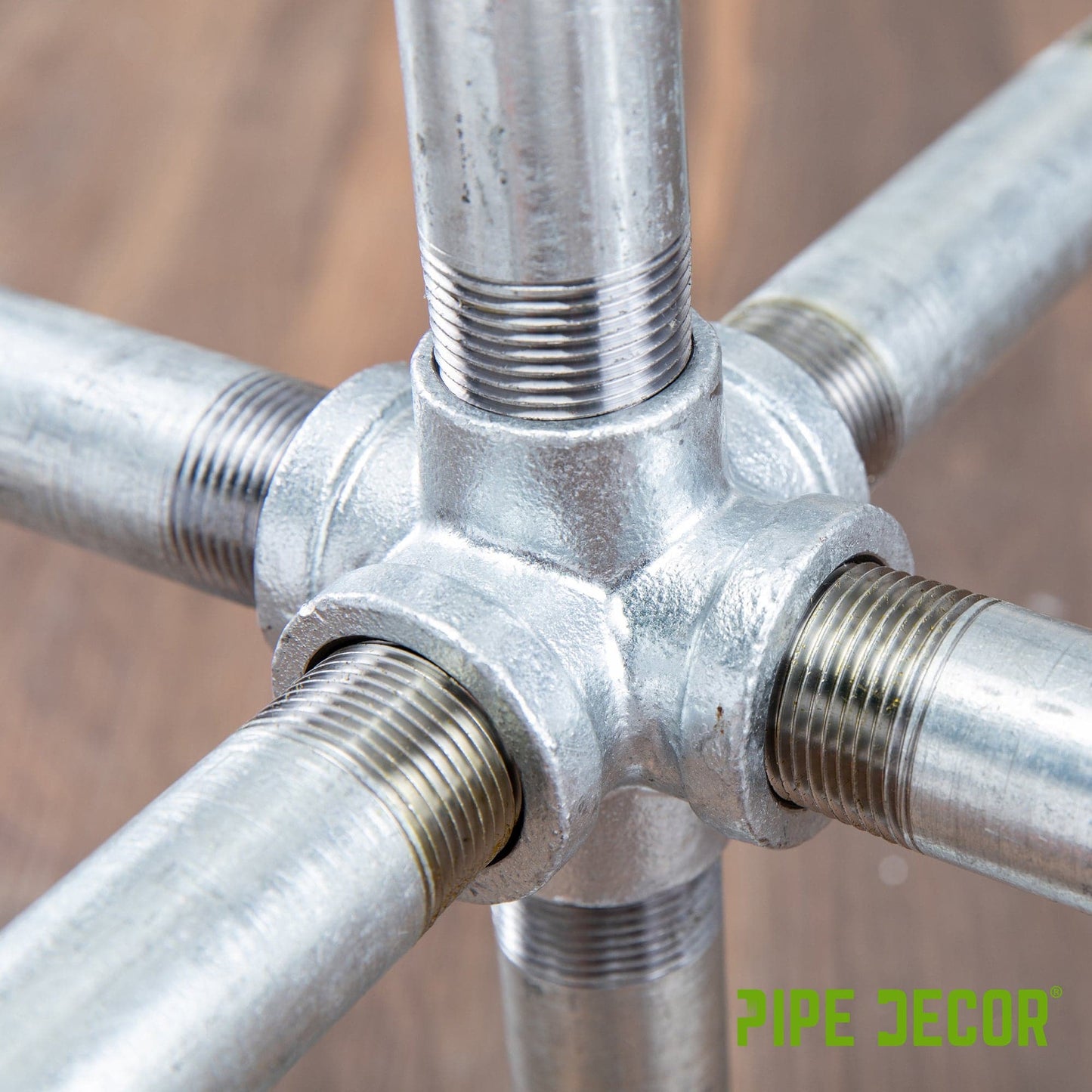 3/4 in. Galvanized 6-Way Fitting PIPE DECOR