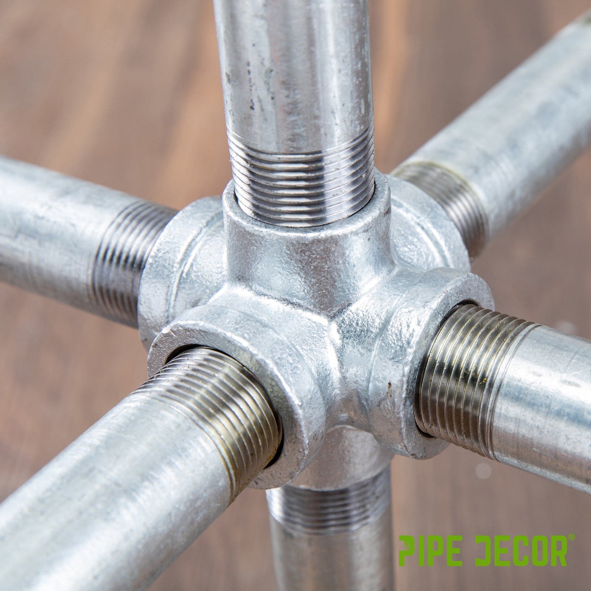 3/4 in. Galvanized 6-Way Fitting PIPE DECOR